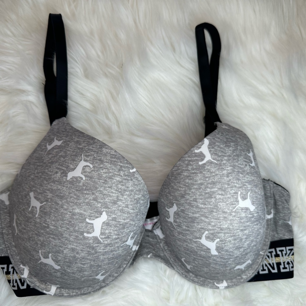 PINK gray bra size 34D